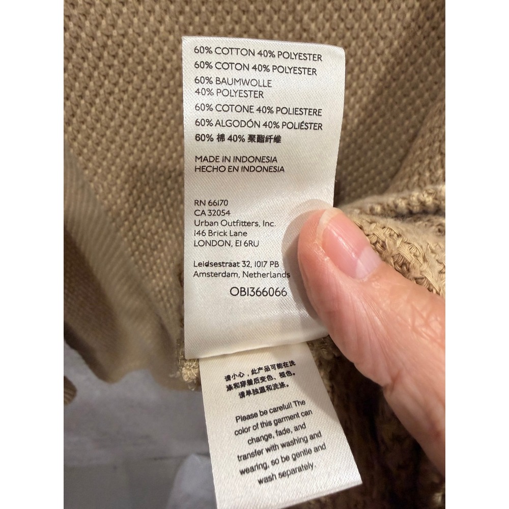 Free People Womens Sweater XS Tan Shes A W.OW. CAS Waffle Knit Mock Neck Tunic - Picture 8 of 10